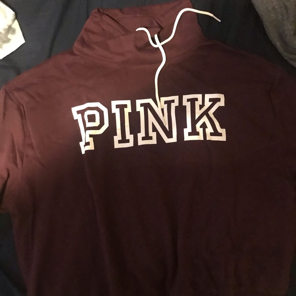 VSPINK MAROON COWL NECK SWEATER SZ M